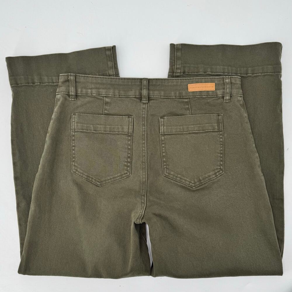 NWOT Sanctuary Denim The Marine Wide Leg Crop Jeans 29 Army Green Patch Pocket - Picture 10 of 16